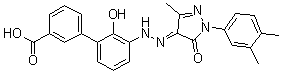 structure of CAS# 376591-99-0, 3'-[[1-(3,4-Dimethylphenyl)-1,5-dihydro-3-methyl-5-oxo-4H-pyrazol-4-ylidene]hydrazino]-2'-hydroxy-[1,1'-biphenyl]-3-carboxylic acid
