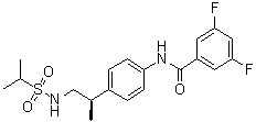 N-[4-[(1R)-1-甲基-2-[[异丙基磺酰基]氨基]乙基]苯基]-3,5-二氟苯基甲酰胺分子结构 (CAS 376594-67-1)