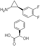 structure of CAS# 376608-71-8, (1R,2S)-2-(3,4-二氟苯基)环丙胺 (R)-扁桃酸盐