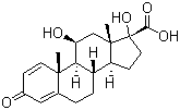 (11beta,17alpha)-11,17-二羟基-3-氧代雄甾-1,4-二烯-17-羧酸分子结构 (CAS 37927-29-0)