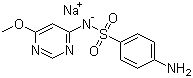 structure of CAS# 38006-08-5, 磺胺间甲氧基嘧啶钠