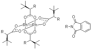 structure of CAS# 380375-05-3, 四[N-邻苯二甲酰基-(R)-叔亮氨酸]二铑