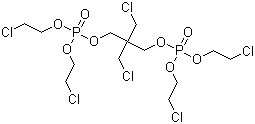 CAS # 38051-10-4, 2,2-Bis(chloromethyl)-1,3-propanediol bis[bis(2-chloroethyl)phosphate], Phosphoric acid bis(2-chloroethyl) ester diester with 2,2-bis(chloromethyl)-1,3-propanediol, Phosphoric acid P,P'-[2,2-bis(chloromethyl)-1,3-propanediyl] P,P,P',P'-tetrakis(2-chloroethyl) ester, 2,2-Bis(chloromethyl)-1,3-propanediyl bis[bis(2-chloroethyl) phosphate], Amgard V 6, Antiblaze 100, Antiblaze AB 100, Antiblaze V 6, Phosgard 2XC20