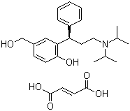 (R)-2-[3-(二异丙基氨基)-1-苯基丙基]-4-羟甲基苯酚富马酸盐分子结构 (CAS 380636-50-0)
