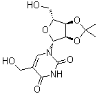 structure of CAS# 3816-77-1, 5-(羟甲基)-2',3'-O-(异丙亚基)尿苷