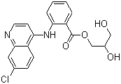 structure of CAS# 3820-67-5, 2-[(7-Chloro-4-quinolinyl)amino]benzoic acid 2,3-dihydroxypropyl ester
