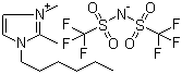 CAS # 384347-22-2, 1-Hexyl-2,3-dimethylimidazolium bis(trifluoromethanesulfonyl)imide, 3-Hexyl-1,2-dimethyl-1H-imidazolium salt with 1,1,1-trifluoro-N-[(trifluoromethyl)sulfonyl]methanesulfonamide