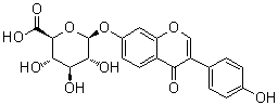 CAS # 38482-80-3, Daidzein-7-glucuronide, 3-(4-Hydroxyphenyl)-4-oxo-4H-1-benzopyran-7-yl beta-D-glucopyranosiduronic acid, Daidzein 7-O-glucuronide, Daidzein 7-O-beta-D-glucuronide, Daidzein glucuronide