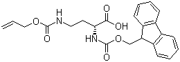 structure of CAS# 387824-78-4, N-Fmoc-N'-allyloxycarbonyl-D-2,4-diaminobutyric acid