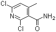 structure of CAS# 38841-54-2, 2,6-二氯-4-甲基-3-吡啶甲酰胺