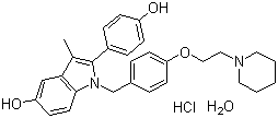 哌喷昔芬盐酸盐一水物分子结构 (CAS 389125-71-7)