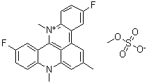 structure of CAS# 390362-78-4, 3,11-Difluoro-6,8,13-trimethyl-8H-quino[4,3,2-kl]acridinium methyl sulfate