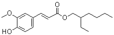 CAS # 391900-25-7, 2-Ethylhexyl trans-ferulate, (2E)-3-(4-Hydroxy-3-methoxyphenyl)-2-propenoic acid 2-ethylhexyl ester