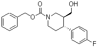 (3S,4R)-4-(4-氟苯基)-3-羟基甲基哌啶-1-羧酸苄酯分子结构 (CAS 392328-26-6)