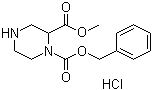 1-苄氧羰基-2-哌嗪羧酸甲酯单盐酸盐分子结构 (CAS 392332-17-1)