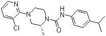 (2R)-4-(3-氯-2-吡啶基)-2-甲基-N-[4-(1-甲基乙基)苯基]-1-哌嗪甲酰胺分子结构 (CAS 393514-22-2)