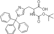 N-[叔丁氧羰基]-1-(三苯甲基)-D-组氨酸分子结构 (CAS 393568-74-6)