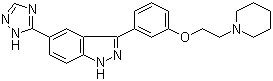 3-[3-[2-(1-哌啶基)乙氧基]苯基]-5-(1H-1,2,4-三唑-5-基)-1H-吲唑分子结构 (CAS 395104-30-0)