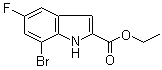 structure of CAS# 396076-60-1, 7-Bromo-5-fluoro-1H-indole-2-carboxylic acid ethyl ester