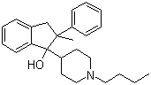 CAS 登录号：3977-79-5, 1-(1-丁基-4-哌啶基)-2-甲基-2-苯基-1-茚满醇