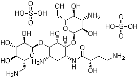 structure of CAS# 39831-55-5, 硫酸阿米卡星