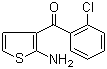 2-氨基-3-(2-氯苯甲酰基)噻吩分子结构 (CAS 40017-58-1)