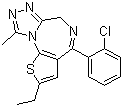 CAS # 40054-69-1, Etizolam, 4-(2-Chlorophenyl)-2-ethyl-9-methyl-6H-thieno[3,2-f][1,2,4]triazolo[4,3-a][1,4]diazepine, AHR 3219, Depas, Y 7131
