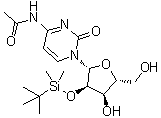 CAS # 401812-97-3, N-Acetyl-2'-O-[(1,1-dimethylethyl)dimethylsilyl]cytidine, N-[1-[(2R,3R,4R,5R)-3-[tert-butyl(dimethyl)silyl]oxy-4-hydroxy-5-(hydroxymethyl)oxolan-2-yl]-2-oxopyrimidin-4-yl]acetamide