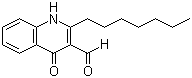 structure of CAS# 402718-53-0, 2-Heptyl-1,4-dihydro-4-oxo-3-quinolinecarboxaldehyde