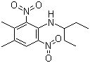 CAS 登录号：40487-42-1, 二甲戊灵, 二甲戊乐灵, 菜草灵, 施田补, 胺硝草, 除草通, N-(1-乙基丙基)-2,6-二硝基-3,4-二甲基苯胺