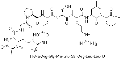 L-丙氨酰-L-精氨酰甘氨酰-L-脯氨酰-L-alpha-谷氨酰-L-丝氨酰-L-精氨酰-L-亮氨酰-L-亮氨酸分子结构 (CAS 404937-47-9)