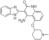 4-氨基-3-(1H-苯并咪唑-2-基)-5-[(1-甲基-3-哌啶基)氧基]-2(1H)-喹啉酮分子结构 (CAS 405168-93-6)