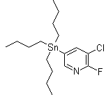3-氯-2-氟-5-(三丁基锡烷基)吡啶分子结构 (CAS 405556-97-0)
