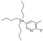 2-氟-3-甲基-5-(三丁基锡烷基)吡啶分子结构 (CAS 405556-98-1)