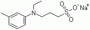 structure of CAS# 40567-80-4, N-乙基-N-(3-磺丙基)-3-甲基苯胺钠盐