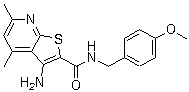 3-氨基-N-[(4-甲氧基苯基)甲基]-4,6-二甲基噻吩并[2,3-b]吡啶-2-甲酰胺分子结构 (CAS 409351-28-6)
