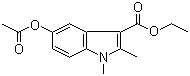 structure of CAS# 40945-79-7, 5-乙酰氧基-1,2-二甲基吲哚-3-羧酸乙酯