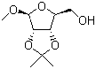 structure of CAS# 4099-85-8, Methyl-2,3-O-isopropylidene-beta-D-ribofuranoside