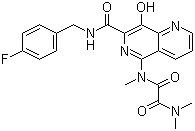 CAS 登录号：410545-90-3, N1-[7-[[(4-氟苄基)氨基]羰基]-8-羟基-1,6-萘啶-5-基]-N1,N2,N2-三甲基草酰胺