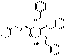 structure of CAS# 4132-28-9, 2,3,4,6-Tetra-O-benzyl-D-glucopyranose
