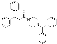 structure of CAS# 41332-24-5, 1-(Diphenylmethyl)-4-(1-oxo-3,3-diphenylpropyl)piperazine