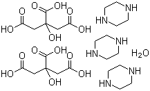 Piperazine citrate hydrate molecular structure (CAS 41372-10-5)