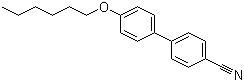 structure of CAS# 41424-11-7, 4'-(Hexyloxy)-4-biphenylcarbonitrile