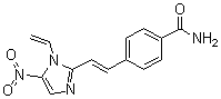 CAS # 41552-55-0, 2-(4-Carbamoylstyryl)-5-nitro-1-vinylimidazole, NSC 271239, 4-[2-(1-Ethenyl-5-nitro-1H-imidazol-2-yl)ethenyl]benzamide