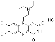 CAS # 41572-59-2, 7,8-Dichloro-10-[2-(diethylamino)ethyl]benzo[g]pteridine-2,4(3H,10H)-dione monohydrochloride