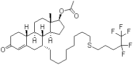 (7alpha,17beta)-17-(乙酰氧基)-7-[9-[(4,4,5,5,5-五氟戊基)硫代]壬基]雌甾-4-烯-3-酮分子结构 (CAS 415927-29-6)