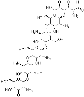 CAS # 41708-95-6, Chitohexaose, O-2-Amino-2-deoxy-beta-D-glucopyranosyl-(1→4)-O-2-amino-2-deoxy-beta-D-glucopyranosyl-(1→4)-O-2-amino-2-deoxy-beta-D-glucopyranosyl-(1→4)-O-2-amino-2-deoxy-beta-D-glucopyranosyl-(1→4)-O-2-amino-2-deoxy-beta-D-glucopyranosyl-(1→4)-2-amino-2-deoxy-D-glucose