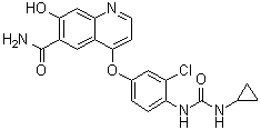 CAS 登录号：417717-04-5, 4-[3-氯-4-[[(环丙基氨基)羰基]氨基]苯氧基]-7-羟基-6-喹啉甲酰胺