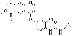 structure of CAS# 417717-20-5, 4-[3-氯-4-[[(环丙基氨基)羰基]氨基]苯氧基]-7-甲氧基-6-喹啉羧酸甲酯