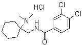 3,4-二氯-N-[[1-(二甲基氨基)环己基]甲基]苯甲酰胺单盐酸盐分子结构 (CAS 41804-96-0)